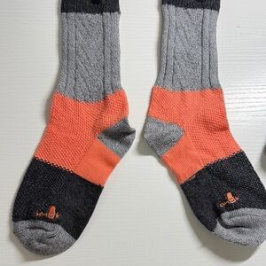 Sanuk Black and Orange Athletic Socks